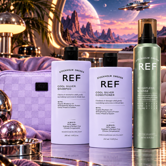 REF Cool Silver Holiday Beauty Bag